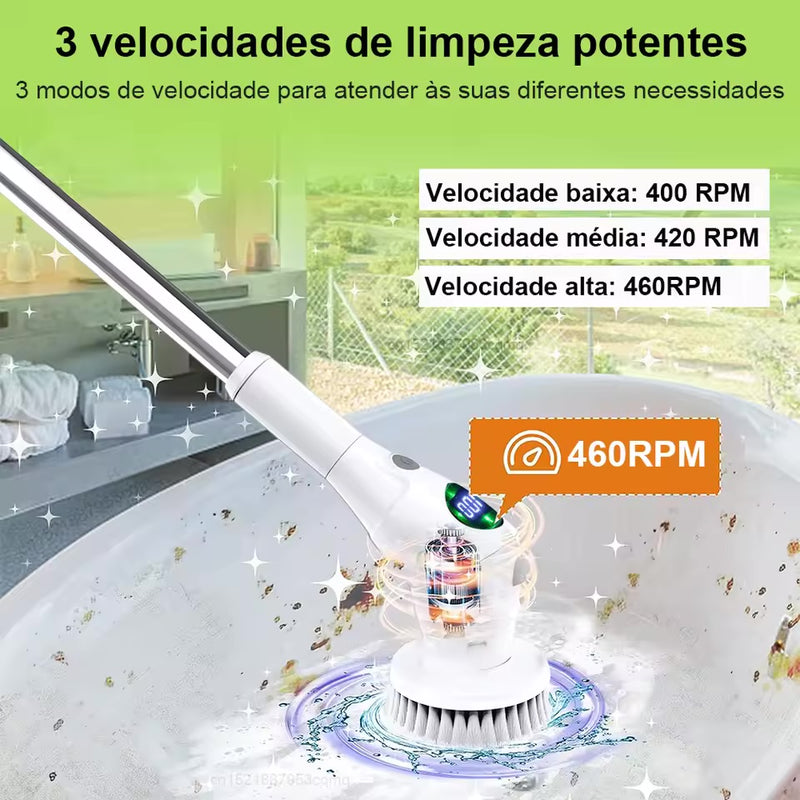 Escova de limpeza elétrica 8 em 1 multifuncional doméstica rotativa sem fio