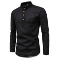 Camisa masculina casual com gola alta